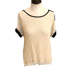 Nwt Womens Iris Design Gold & Black sheer sparkly top size Medium.